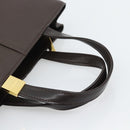BURBERRY Hand Bag Leather Brown Gold Tone Auth ep15492-7