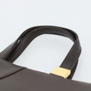 BURBERRY Hand Bag Leather Brown Gold Tone Auth ep15492-8