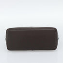 BURBERRY Hand Bag Leather Brown Gold Tone Auth ep15492-5