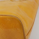 LOUIS VUITTON Monogram Vernis Houston Hand Bag Lime Yellow M91055 Auth ep15500-17