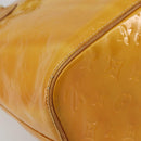 LOUIS VUITTON Monogram Vernis Houston Hand Bag Lime Yellow M91055 Auth ep15500-18