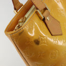 LOUIS VUITTON Monogram Vernis Houston Hand Bag Lime Yellow M91055 Auth ep15500-9