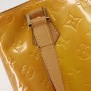 LOUIS VUITTON Monogram Vernis Houston Hand Bag Lime Yellow M91055 Auth ep15500-10