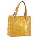 LOUIS VUITTON Monogram Vernis Houston Hand Bag Lime Yellow M91055 Auth ep15500-1