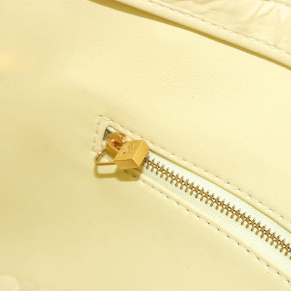 LOUIS VUITTON Monogram Vernis Houston Hand Bag Lime Yellow M91055 Auth ep15500