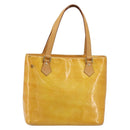 LOUIS VUITTON Monogram Vernis Houston Hand Bag Lime Yellow M91055 Auth ep15500-13