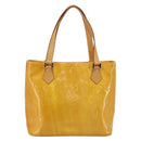 LOUIS VUITTON Monogram Vernis Houston Hand Bag Lime Yellow M91055 Auth ep15500-2