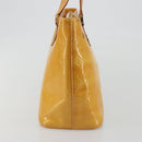 LOUIS VUITTON Monogram Vernis Houston Hand Bag Lime Yellow M91055 Auth ep15500-4