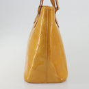 LOUIS VUITTON Monogram Vernis Houston Hand Bag Lime Yellow M91055 Auth ep15500-5