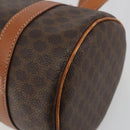 CELINE Macadam Canvas Hand Bag PVC Leather Brown Gold Auth ep15503A-16