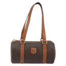 CELINE Macadam Canvas Hand Bag PVC Leather Brown Gold Auth ep15503A-13