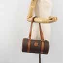 CELINE Macadam Canvas Hand Bag PVC Leather Brown Gold Auth ep15503A-25