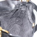 GUCCI Bamboo Shoulder Bag Leather 2way Black Gold 001 1705 1638 Auth ep15504-19