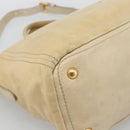 PRADA Hand Bag Leather 2way Beige Gold Auth ep15506-10