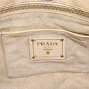 PRADA Hand Bag Leather 2way Beige Gold Auth ep15506-18