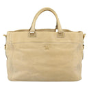 PRADA Hand Bag Leather 2way Beige Gold Auth ep15506-13