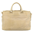 PRADA Hand Bag Leather 2way Beige Gold Auth ep15506-2