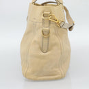 PRADA Hand Bag Leather 2way Beige Gold Auth ep15506-3