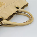 PRADA Hand Bag Leather 2way Beige Gold Auth ep15506-7