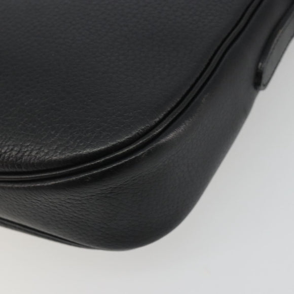 Burberrys Shoulder Bag Leather Black Gold Auth ep15508