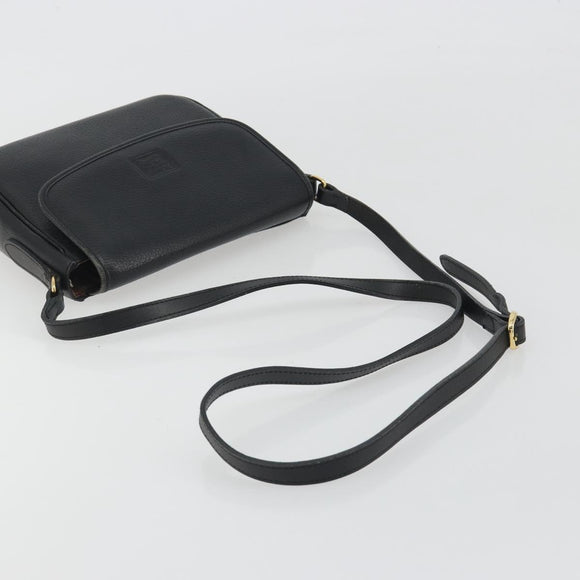 Burberrys Shoulder Bag Leather Black Gold Auth ep15508