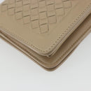 BOTTEGA VENETA INTRECCIATO Chain Shoulder Bag Leather Beige Auth ep15510-16
