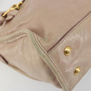 Miu Miu Hand Bag Leather 2way Beige Gold Auth ep15515A-16