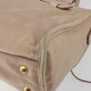 Miu Miu Hand Bag Leather 2way Beige Gold Auth ep15515A-17