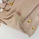 Miu Miu Hand Bag Leather 2way Beige Gold Auth ep15515A-18