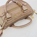 Miu Miu Hand Bag Leather 2way Beige Gold Auth ep15515A-6