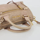 Miu Miu Hand Bag Leather 2way Beige Gold Auth ep15515A-7