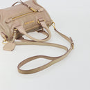 Miu Miu Hand Bag Leather 2way Beige Gold Auth ep15515A-8