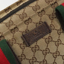 GUCCI GG Canvas Web Sherry Line Tote Bag Beige 131230 Auth ep15516-18