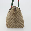 GUCCI GG Canvas Web Sherry Line Tote Bag Beige 131230 Auth ep15516-3