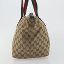 GUCCI GG Canvas Web Sherry Line Tote Bag Beige 131230 Auth ep15516-4