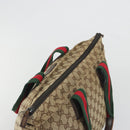 GUCCI GG Canvas Web Sherry Line Tote Bag Beige 131230 Auth ep15516-6