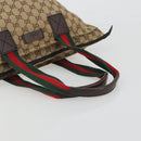 GUCCI GG Canvas Web Sherry Line Tote Bag Beige 131230 Auth ep15516-7