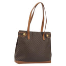 CELINE Macadam Canvas Tote Bag PVC Leather Brown Gold Auth ep15517-1