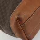 CELINE Macadam Canvas Tote Bag PVC Leather Brown Gold Auth ep15517-11