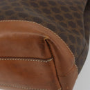 CELINE Macadam Canvas Tote Bag PVC Leather Brown Gold Auth ep15517-12