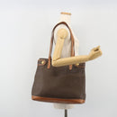 CELINE Macadam Canvas Tote Bag PVC Leather Brown Gold Auth ep15517-22