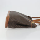 CELINE Macadam Canvas Tote Bag PVC Leather Brown Gold Auth ep15517-4