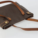 CELINE Macadam Canvas Tote Bag PVC Leather Brown Gold Auth ep15517-6