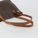 CELINE Macadam Canvas Tote Bag PVC Leather Brown Gold Auth ep15517-7