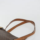 CELINE Macadam Canvas Tote Bag PVC Leather Brown Gold Auth ep15517-8