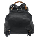 GUCCI Bamboo Backpack Leather Black Gold 003 2058 0016 Auth ep15518-3