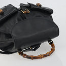 GUCCI Bamboo Backpack Leather Black Gold 003 2058 0016 Auth ep15518-6
