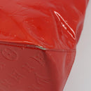 LOUIS VUITTON Monogram Vernis Reade MM Hand Bag Red Rouge M91086 LV Auth ep15522-15