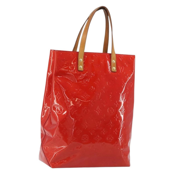 LOUIS VUITTON Monogram Vernis Reade MM Hand Bag Red Rouge M91086 LV Auth ep15522