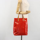 LOUIS VUITTON Monogram Vernis Reade MM Hand Bag Red Rouge M91086 LV Auth ep15522-23